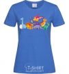Женская футболка Маленькие динозавры разноцветные Ярко-синий фото