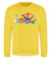 Sweatshirt The little dinosaurs are colorful yellow фото