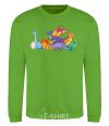 Sweatshirt The little dinosaurs are colorful orchid-green фото
