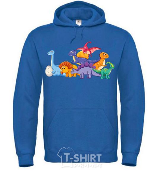 Men`s hoodie The little dinosaurs are colorful royal фото