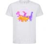 Kids T-shirt Drawing of dinosaurs White фото