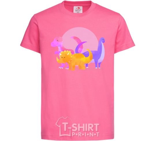 Kids T-shirt Drawing of dinosaurs heliconia фото