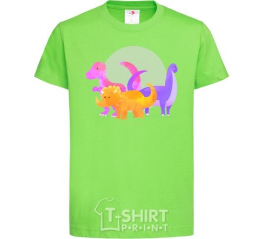 Kids T-shirt Drawing of dinosaurs orchid-green фото