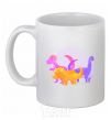 Ceramic mug Drawing of dinosaurs White фото