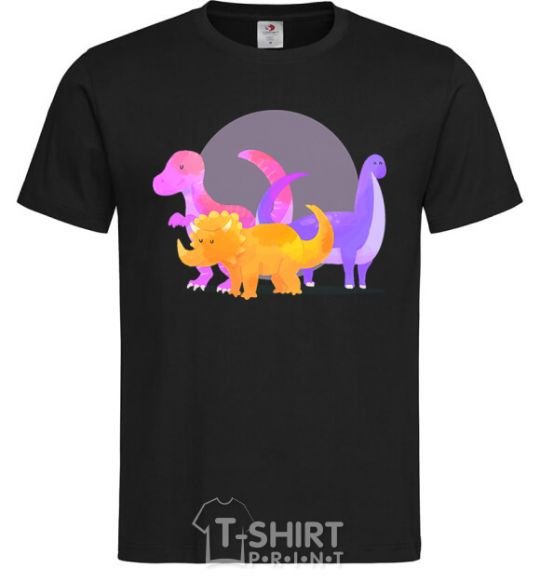 Мужская футболка Рисунок динозавров Черный фото