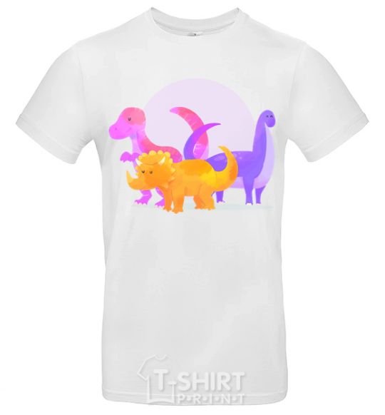 Мужская футболка Рисунок динозавров Белый фото