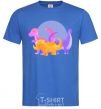 Men's T-Shirt Drawing of dinosaurs royal-blue фото