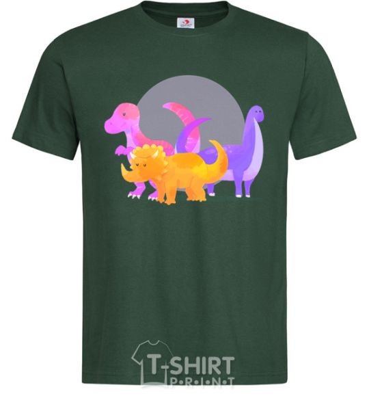 Мужская футболка Рисунок динозавров Темно-зеленый фото