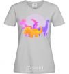 Women's T-shirt Drawing of dinosaurs grey фото