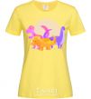 Женская футболка Рисунок динозавров Лимонный фото