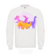 Sweatshirt Drawing of dinosaurs White фото