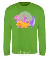 Sweatshirt Drawing of dinosaurs orchid-green фото