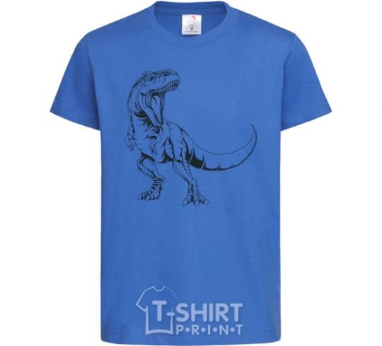 Детская футболка Злой динозавр Ярко-синий фото