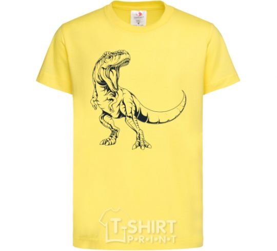 Kids T-shirt Evil dinosaur cornsilk фото