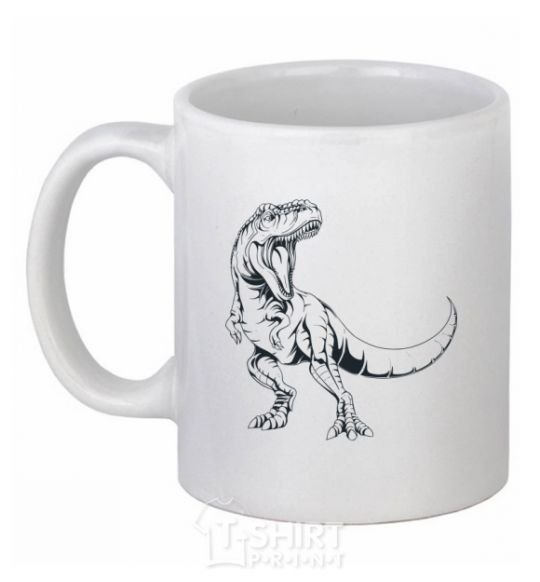 Ceramic mug Evil dinosaur White фото