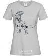 Women's T-shirt Evil dinosaur grey фото