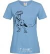 Women's T-shirt Evil dinosaur sky-blue фото