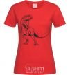 Women's T-shirt Evil dinosaur red фото