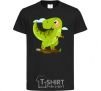 Kids T-shirt A joyful dinosaur black фото