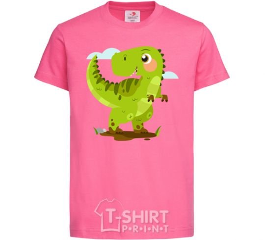 Kids T-shirt A joyful dinosaur heliconia фото