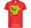 Kids T-shirt A joyful dinosaur red фото