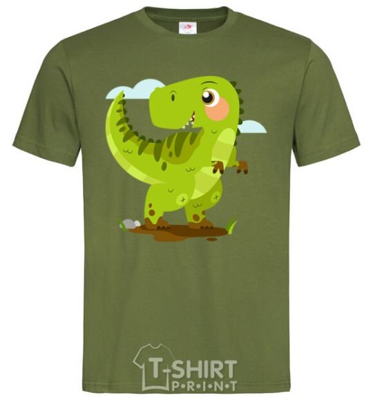 Men's T-Shirt A joyful dinosaur millennial-khaki фото