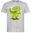 Men's T-Shirt A joyful dinosaur grey фото