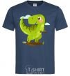 Men's T-Shirt A joyful dinosaur navy-blue фото