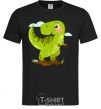 Men's T-Shirt A joyful dinosaur black фото