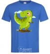 Men's T-Shirt A joyful dinosaur royal-blue фото