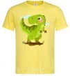 Мужская футболка Радостный динозавр Лимонный фото