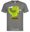 Men's T-Shirt A joyful dinosaur dark-grey фото