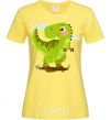 Женская футболка Радостный динозавр Лимонный фото