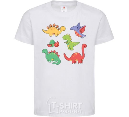 Детская футболка Mini dinos Белый фото