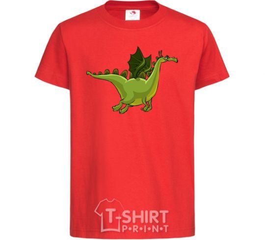 Kids T-shirt Flying dragon V.1 red фото