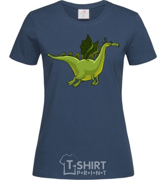 Women's T-shirt Flying dragon V.1 navy-blue фото