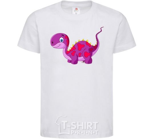 Kids T-shirt Fuchsia dino White фото