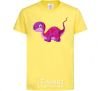 Kids T-shirt Fuchsia dino cornsilk фото