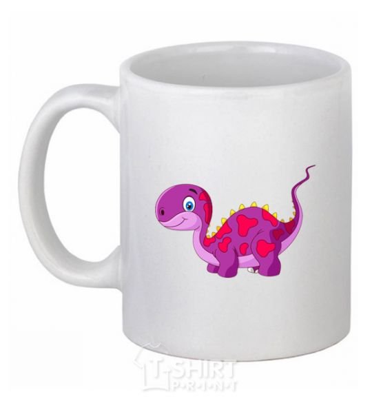 Ceramic mug Fuchsia dino White фото