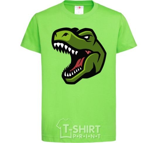 Kids T-shirt Screaming dino orchid-green фото