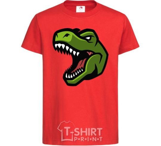 Kids T-shirt Screaming dino red фото