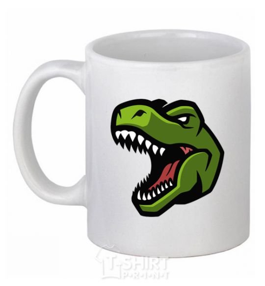 Ceramic mug Screaming dino White фото