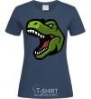 Women's T-shirt Screaming dino navy-blue фото