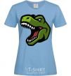 Women's T-shirt Screaming dino sky-blue фото