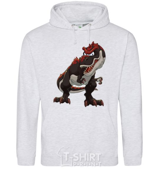 Men`s hoodie Red dinosaur sport-grey фото