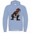 Men`s hoodie Red dinosaur sky-blue фото