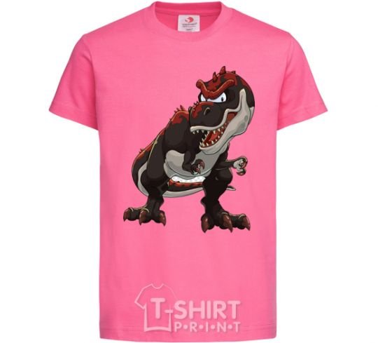 Kids T-shirt Red dinosaur heliconia фото