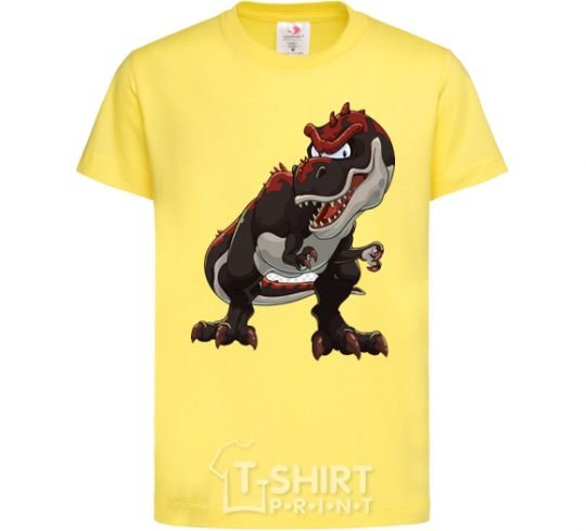 Kids T-shirt Red dinosaur cornsilk фото