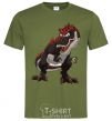 Men's T-Shirt Red dinosaur millennial-khaki фото