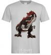 Men's T-Shirt Red dinosaur grey фото